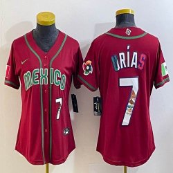 Youth 2023 World Cup Mexico #7 Julio Urias red majestic baseball jerseys 22