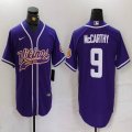 Minnesota Vikings J.J. McCarthy purple baseball jerseys Joint name-BD