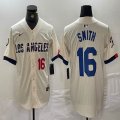 Nike Los Angeles Dodgers #16 Will Smith beige fashion basketball baseball Jerseys 01