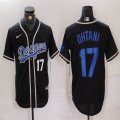 Los Angeles Dodgers #17 Shohei Ohtani black Nike majestic baseball Jersey Joint name -BD 06