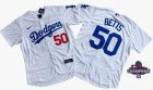 2024 World Series Champions Los Angeles Dodgers 50# Mookie Betts Flexbase Nike Royal white Jersey