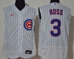 Nike Chicago Cubs #3 David Ross white gold Flexbase Authentic Collection Jersey-WL