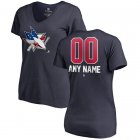 Women's San Jose Sharks Fanatics Branded Navy Personalized Name and Number Banner Wave V-Neck T-Shirt