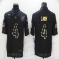 Nike Oakland Raiders #4 Derek Carr black Salute To Service Limited Jersey-BD