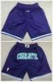 nike Charlotte Hornets purple nba shorts white pocket