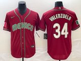 2023 World Cup Mexico #34 Fernando Valenzuela red blank majestic baseball jerseys 28