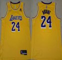 Nike Los Angeless Lakers #24 Kobe Bryant Yellow basketball Jerseys 75Th-XD