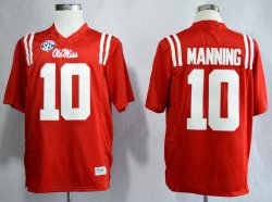 Ole Miss Rebels Eli Manning 10 College Alumni Football Jersey - Red