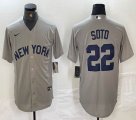 Nike New York Yankees #22 Juan Soto gray MLB baseball Jersey -BD