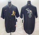 Nike Oakland Athletics blank black majestic baseball jerseys 04