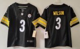 Youth Pittsburgh Steelers #3 Russell Wilson Black Nike Vapor F.U.S.E. Limited Jersey