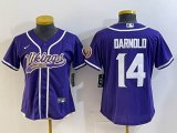 Women Nike Minnesota Vikings Sam Darnold purple baseball jerseys Joint name-BD 01