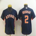 Women Houston Astros #2 Alex Bregman blue majestic baseball jersey