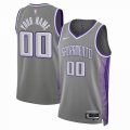 Customized Sacramento kings gray NBA Jerseys city version