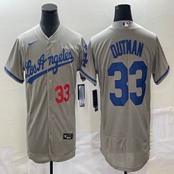 Nike Los Angeles Dodgers #33 Outman gray Flexbase Authentic Collection Jersey