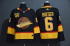 Adidas Vancouver Canucks #6 Brock Boeser Black hockey jersey 50th-WL