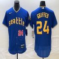 Seattle Mariners #24 Ken Griffey blue Flexbase Authentic Collection Jersey