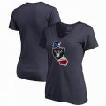 Oakland Raiders NFL Pro Line by Fanatics Branded Women's Banner State V-Neck T-Shirt â€“ Navy