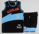 Cleveland Cavaliers #2 Kyrie Irving black skyblue nba basketball suits