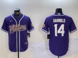 Nike Minnesota Vikings #14 Sam Darnold purple baseball jerseys Joint name-BD