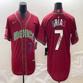 2023 World Cup Mexico #7 Julio Urias red blank majestic baseball jerseys 33