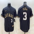 Nike Houston #3 Jeremy Pena black majestic baseball jerseys-BD