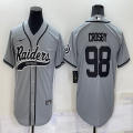 Nike Oakland Raiders #98 Maxx Crosby gray baseball jerseys Joint name-BD