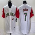 2023 World Cup Mexico #7 Julio Urias white red majestic baseball jerseys 106