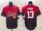 Nike San Francisco 49ers #13 Brock Purdy red baseball jerseys 02