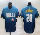 Nike Philadelphia Phillies #20 Mike Schmidt skyblue majestaic baseball jersey city version 01