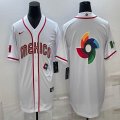 2023 World Cup Mexico blank white majestic baseball jerseys 06