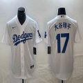 Los Angeles Dodgers #17 Shohei Ohtani Nike white majestic baseball Jersey 01