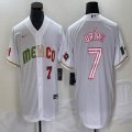 2023 World Cup Mexico #7 Julio Urias white majestic baseball jerseys 87