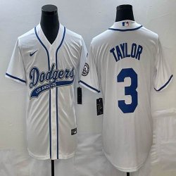 Nike Los Angeles Dodgers #3 Chris Taylor white majestic baseball Jerseys Joint name -BD 02