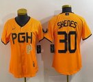 Women Nike Pittsburgh Pirates #30 Paul Skenes yellow majestic baseball jerseys city version