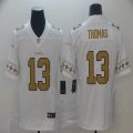 Saints #13 Micheal Thomas Nike white Color Rush Limited Jersey with Sleeve label