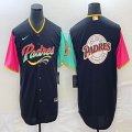 Nike San Diego Padres blank black majestic baseball jerseys big logo 02