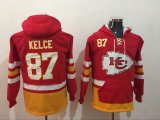 Kansas City Chiefs Travis Kelce #87 red nfl Hooded Sweatshirt