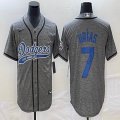 Nike Los Angeles Dodgers #7 Julio Urias Hemp Gray majestic baseball Jerseys Joint name