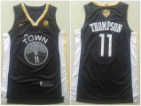 Golden State Warriors #11 Klay Thompson black 2018 finals nba basketball jerseys