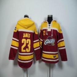 Cleveland Cavaliers LeBron James #23 yellow red basketball Hooded Sweatshirt