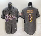 Nike Los Angeless Lakers #8 Kobe Bryant Hemp grey baseball jerseys Joint name-BD