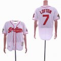 Cleveland Indians #7 Kenny Lofton throwback white mlb jerseys