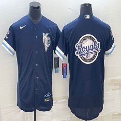 Nike kansas city royals blank blue majestic MLB baseball jerseys -BD 11