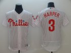 Philadelphia Phillies #3 Bryce Harper white red Flexbase Authentic Collection Jersey