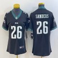 Women Philadelphia Eagles #26 Miles Sanders black Color Rush Limited Jersey