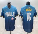 Nike Philadelphia Phillies #16 Marsh skyblue majestaic baseball jersey city version-BD