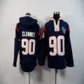 Houston Texans 90 Jadeveon Clowney dark blue nfl Hooded Sweatshirt