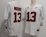 Alabama #13 Malachi Moore white college footbll jerseys-XST