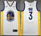 Nike Golden State Warriors #3 Chris Paul white yellow nba basketball jersey-XD